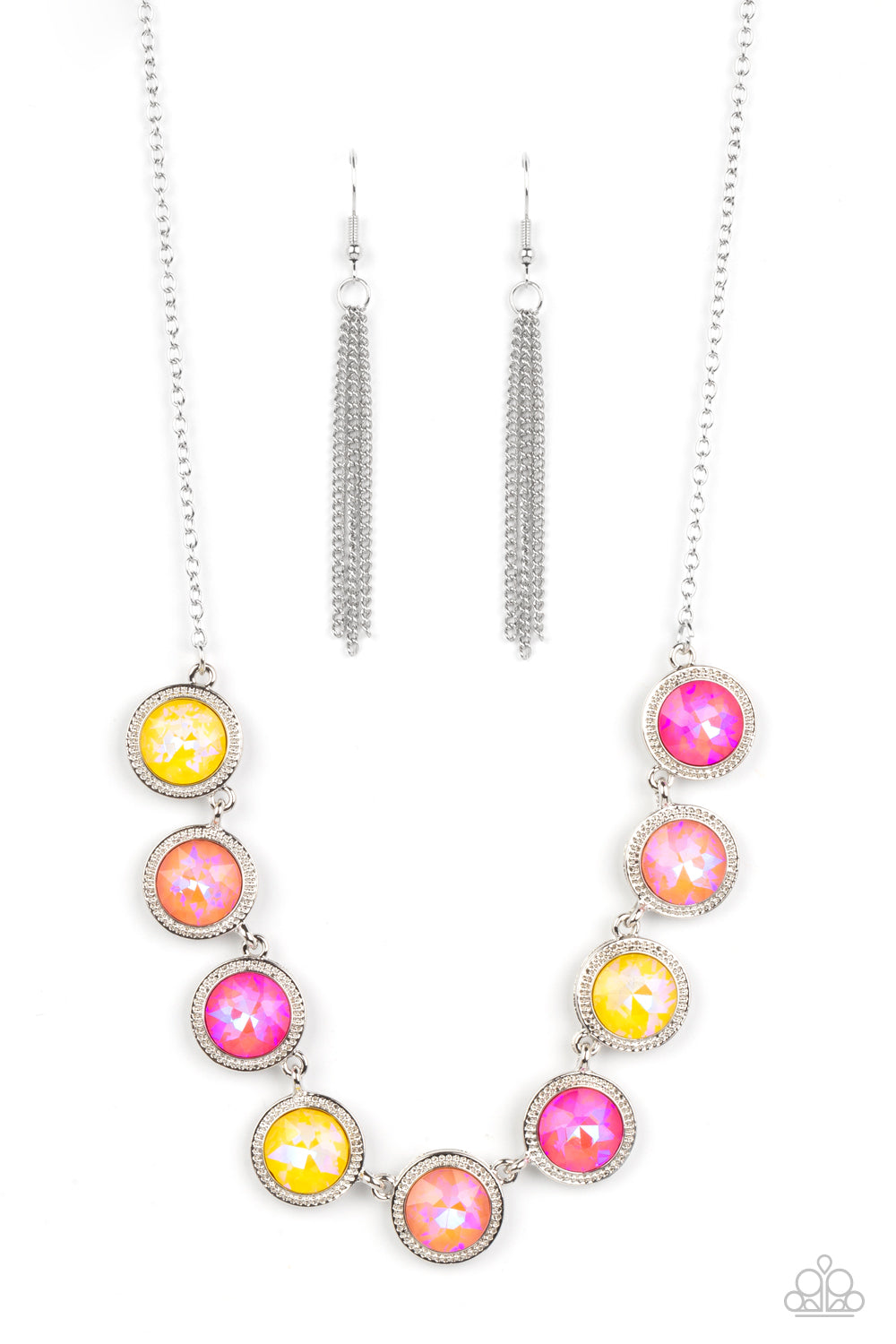 Queen of the Cosmos - Yellow Necklace and Bracelet Set